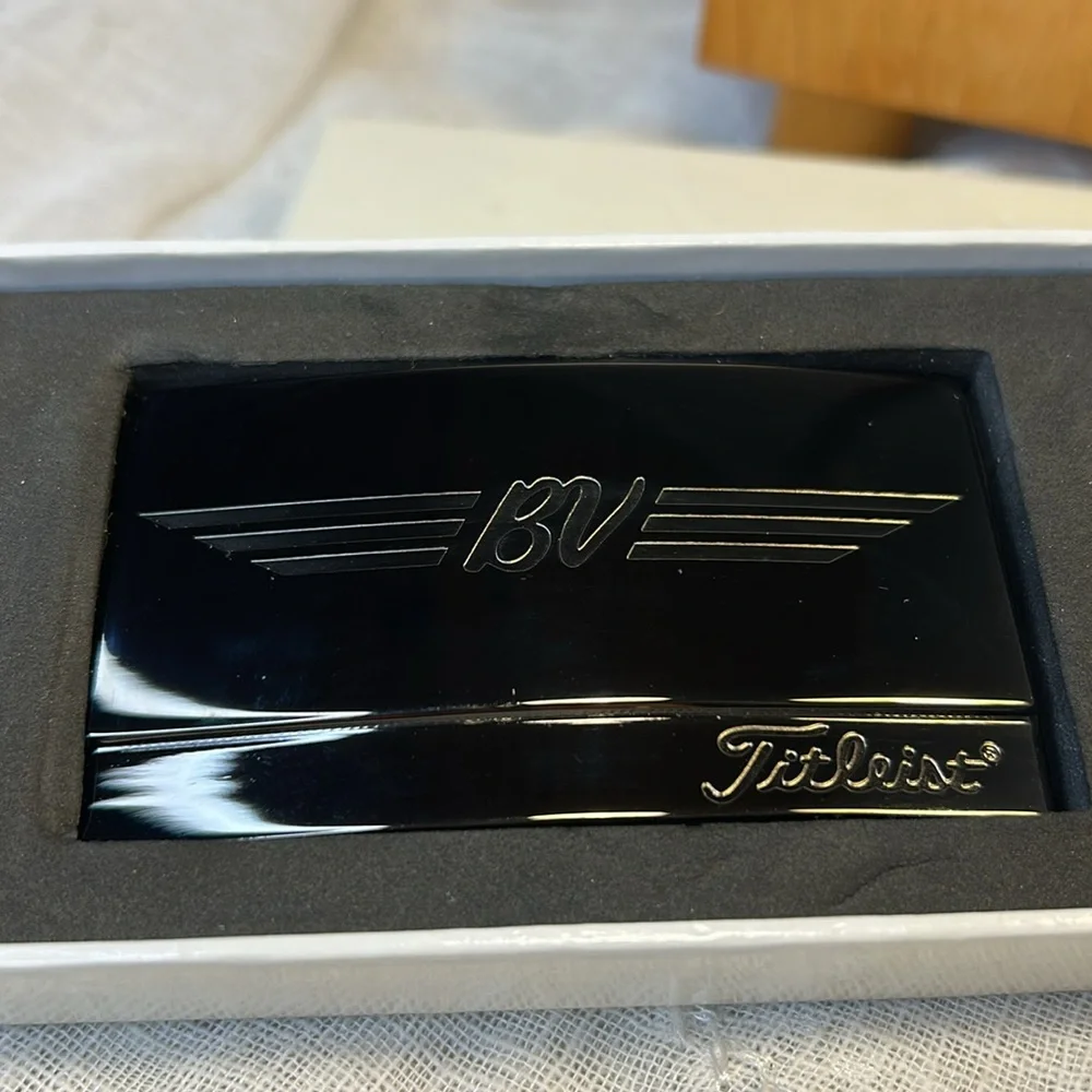 New in Box Titleist Bob Vokey belt buckle dark stainless steel